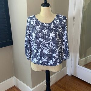 Pretty Michael Kors Navy and White Top